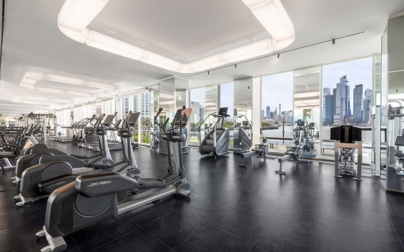 fitness center with equipment and modern decor